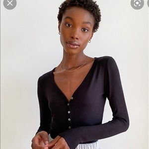 Wilfred free black henley xs